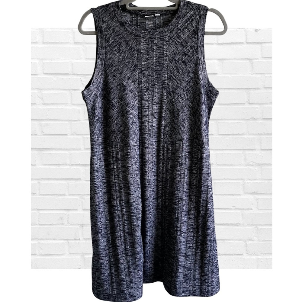 Gap Sleeveless Lg T-Shirt Knit Blue White Coastal Summer Dress Preppy Casual